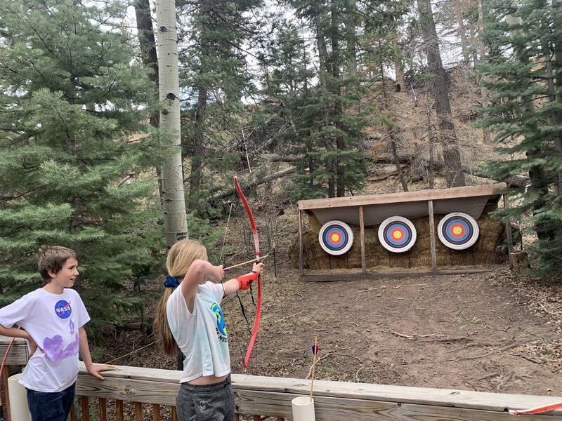 5th graders at Rainbow Trail archery range